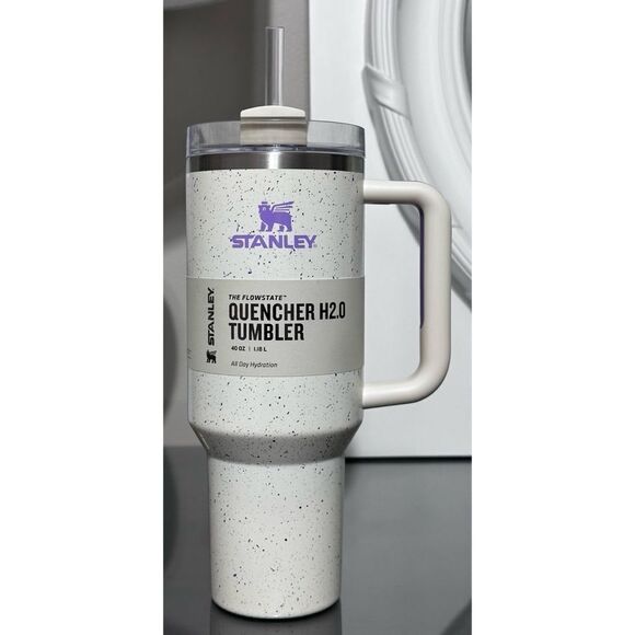 NWT LIMITED EDITION Stanley Quencher H2.0 FlowState Tumbler 40oz, CREAM SPECKLE - Picture 1 of 5